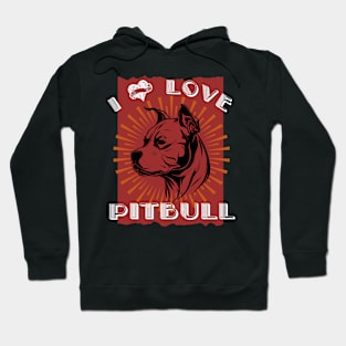 I Love Pitbull, Retro Art Hoodie